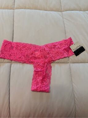Biatta Intimates Thonga Laureen Lace Hot Pink Women’s Size M NWT